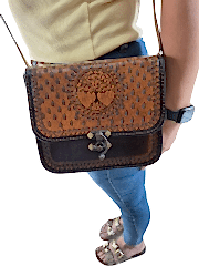 Kadın Hakiki Deri Omuz Çantası El İşçiliği Hanmade 18cm x 22cm