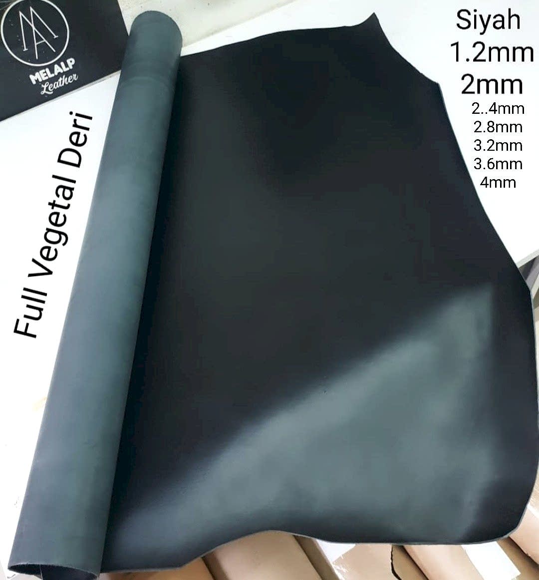 Full Vegetal Deri Siyah 1.2mm ve 2mm