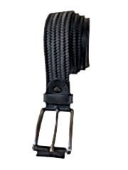 Hakiki Deri Kemer Hasır Baskılı Kot 4cm