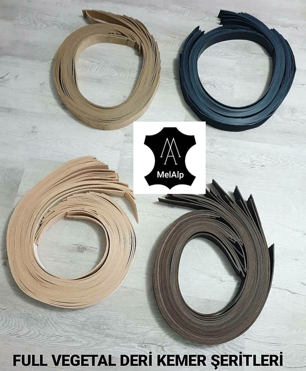 Full Vegetal Deri Kemer Şeriti 4mm ile 4.5mm