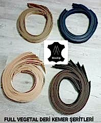 Full Vegetal Deri Kemer Şeriti 4mm ile 4.5mm