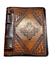 Hakiki Deri Ajanda Kılıfı Telli El İşçiliği Handmade