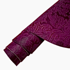 Vegetal Deri Çiçek Baskı Lila